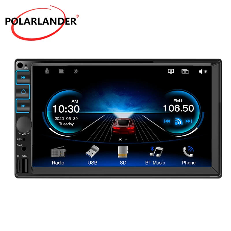 

Автомобильная Мультимедийная система, плеер с 7-дюймовым сенсорным экраном, поддержкой Bluetooth, MP5, FM, AUX, USB, TF, типоразмер 2 Din