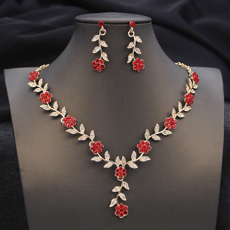 Женская тиара и короны Свадебный комплект из колье серёг 11 цветов