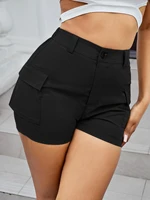 sxy solid flap pockets utility shorts