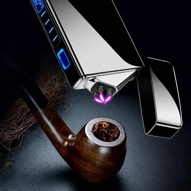 Электрическая плазменная зажигалка двойная дуга металлическая