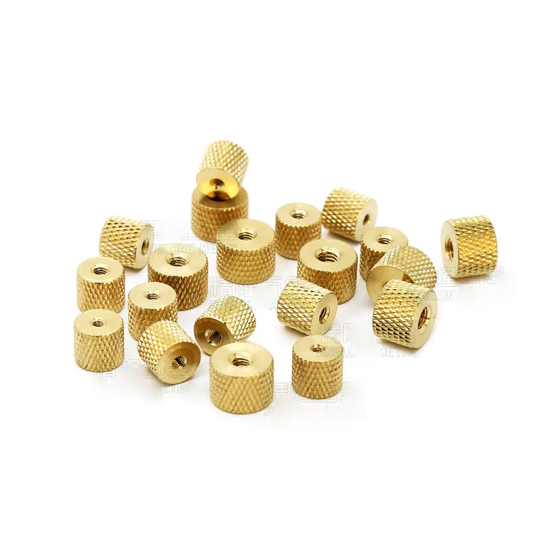 

10Pcs/lots M2 M2.5 M3 M4 OD 8/10mm Knurled Nut Brass Thumb Nut Cylindrical Adjust For Water Cooling PC Case Model