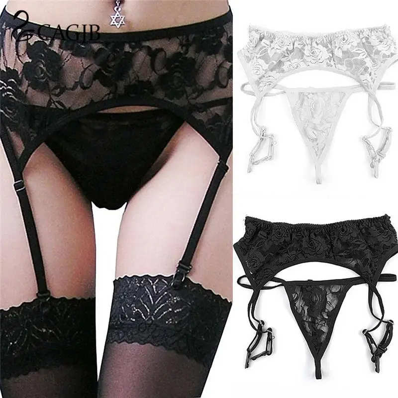 

Womens Fashion Sexy Lady Lace Suspender Garter Belt Lingerie G-String Thong Set Stocking Belt