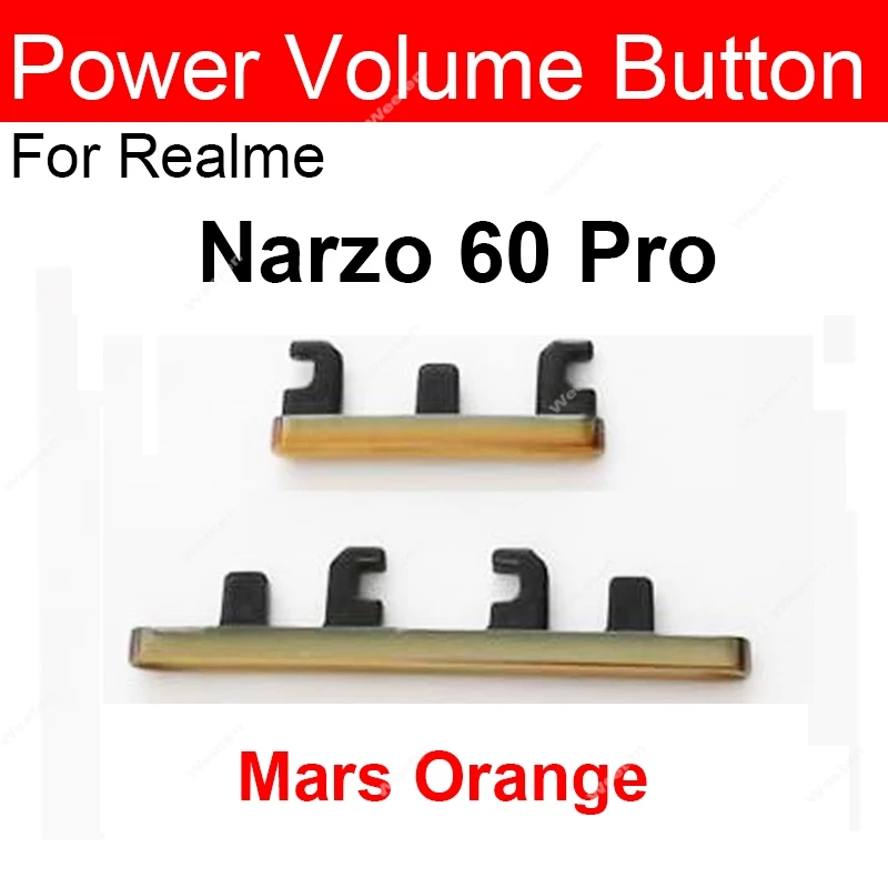 Кнопки регулировки громкости для Realme Narzo 60 60x60 Pro 5G Кнопка вверх и вниз Боковая