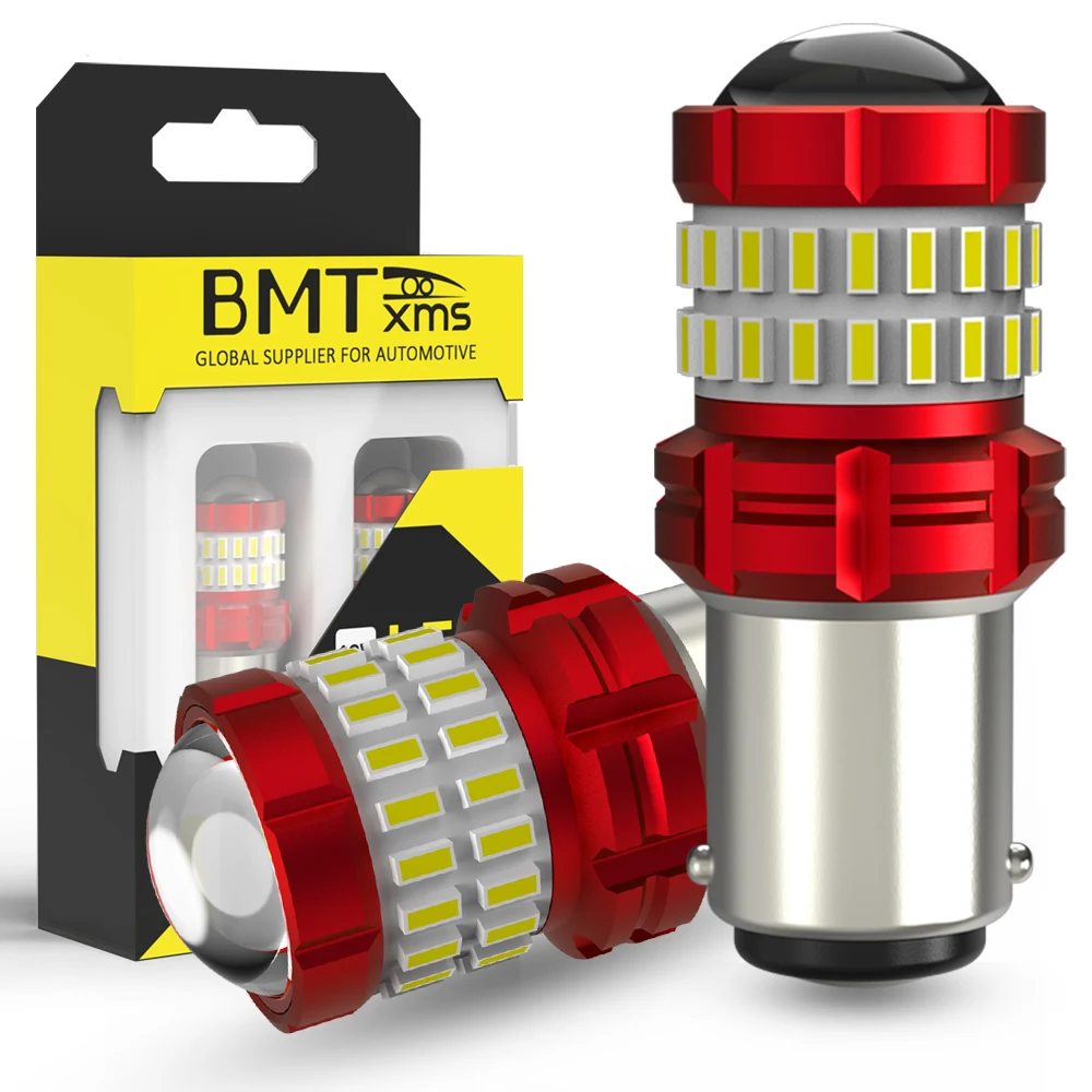

BMTxms 2pcs P21W BA15S LED Canbus 1156 BAY15D 1157 P21/5W LED Bulbs R10W R5W Car Turn Signal Brake Tail Reverse Lamp DRL 1200LM