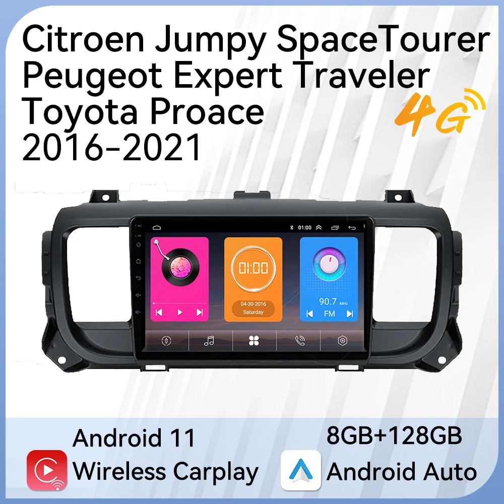 

Автомобильный мультимедийный плеер для Citroen Jumpy SpaceTourer для Peugeot Expert Traveler для Toyota Proace 2016-2021 Радио 2 Din Android