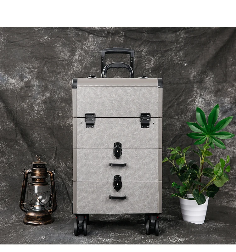 Women large capacity Trolley Cosmetic case Rolling Luggage bag,Nails Makeup Toolbox,Multi-layer Beauty Tattoo Trolley Suitcase