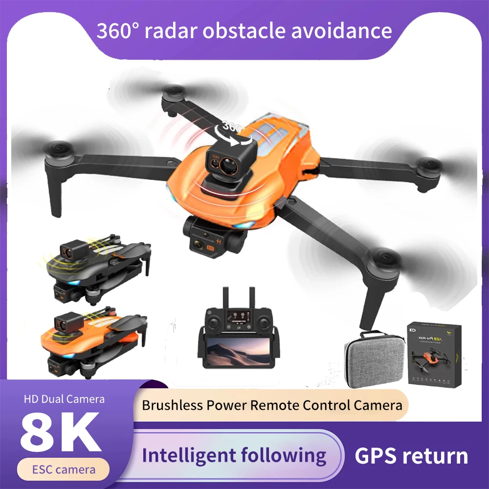 

Квадрокоптер AE8 MAX 4K складной с GPS, FPV-камерой и бесщеточным Мотором