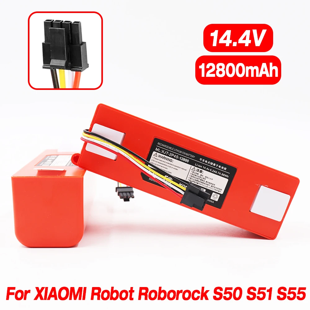 

Batería de repuesto para aspiradora Xiaomi Roborock S50, S51, S55, accesorio de repuesto, batería de iones de litio, 12800mAh