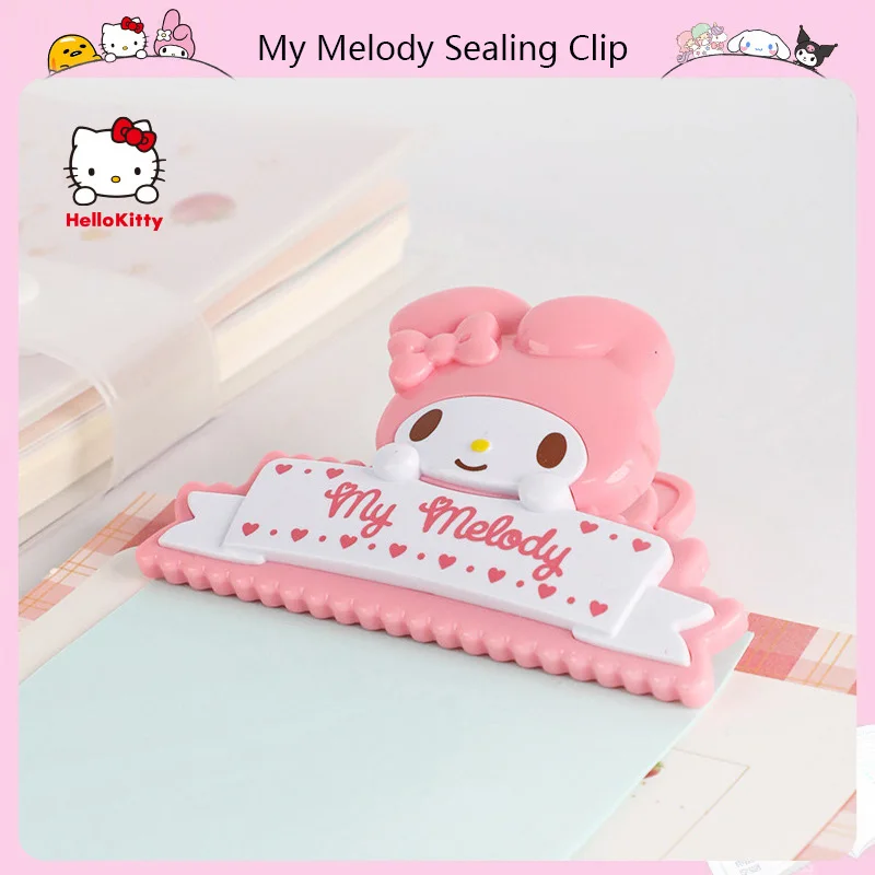 

Sanrio My Melody Sealing Clip Kawaii Cartoon Portable Kitchen Storage Food Snack Clipnote Folder Tool Kitchen Accessories