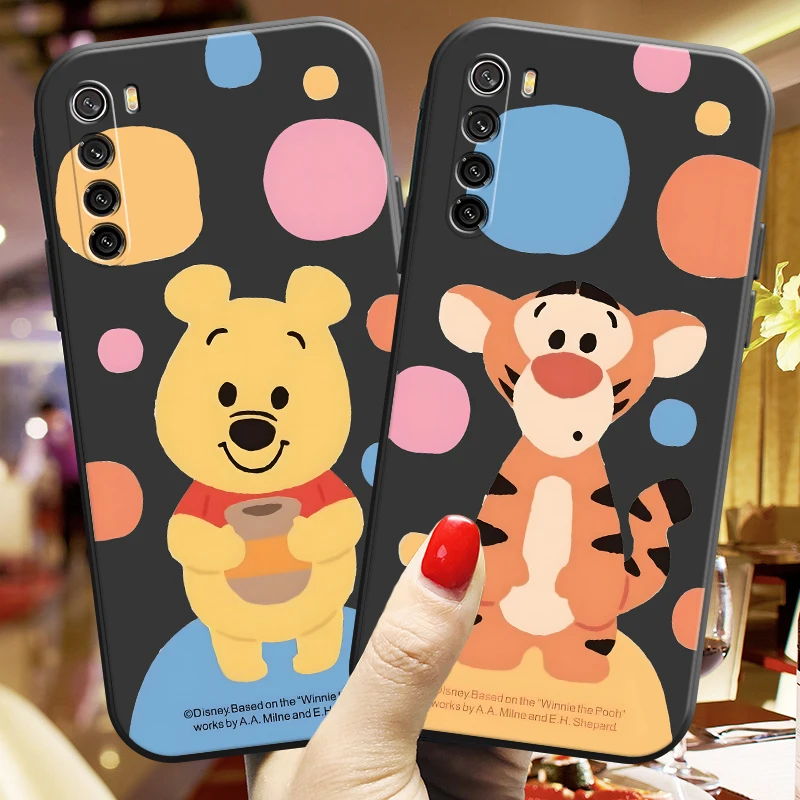 

Disney Tigger Eyre Winnie Matte Black Cover Silicon TPU Soft Cases Back Cover For Xiaomi Redmi Note8 2021 8T Note Pro Case