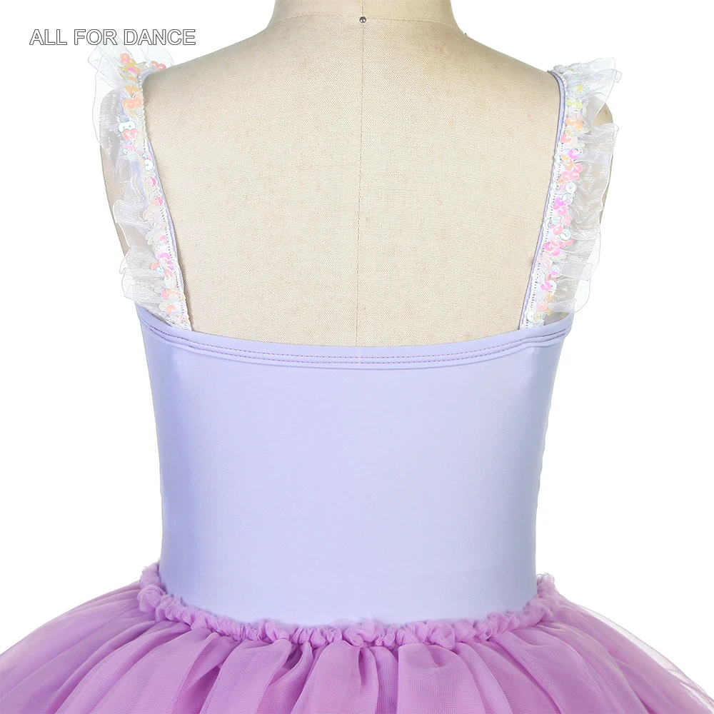 14061 ледяной фиолетовый купальник из спандекса лиф с мягкой тюлевой балетной