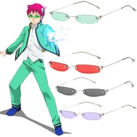 anime the disastrous life of saiki k cosplay props saiki kusuo glasses green lens sunglasses rimless sunglasses for men unisex