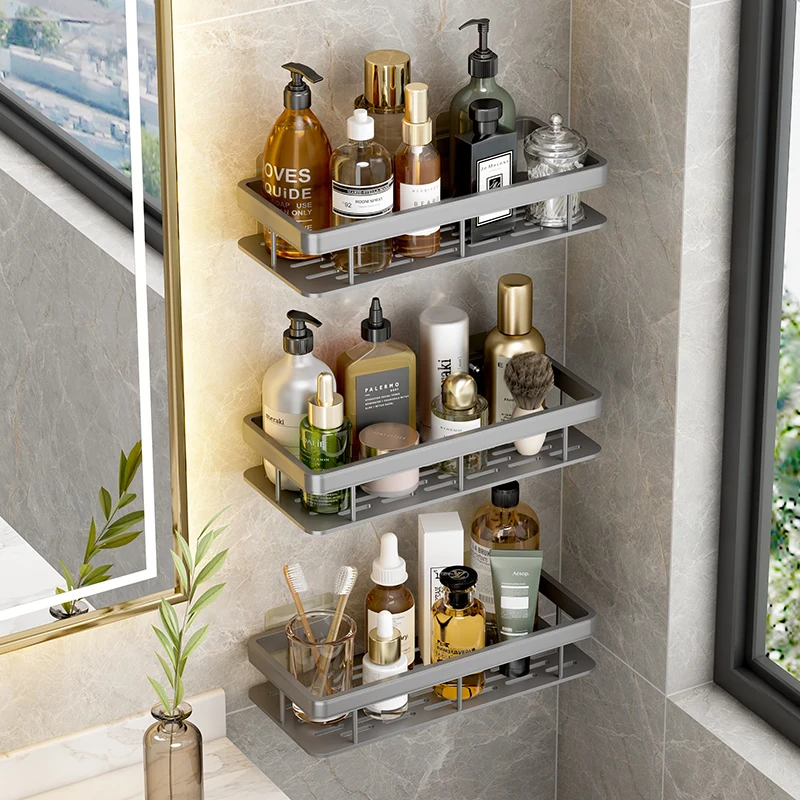 

Полки для ванной комнаты, без сверления, аксессуары для ванной комнаты из нержавеющей стали, настенный угловой держатель для шампуня, душа, ...