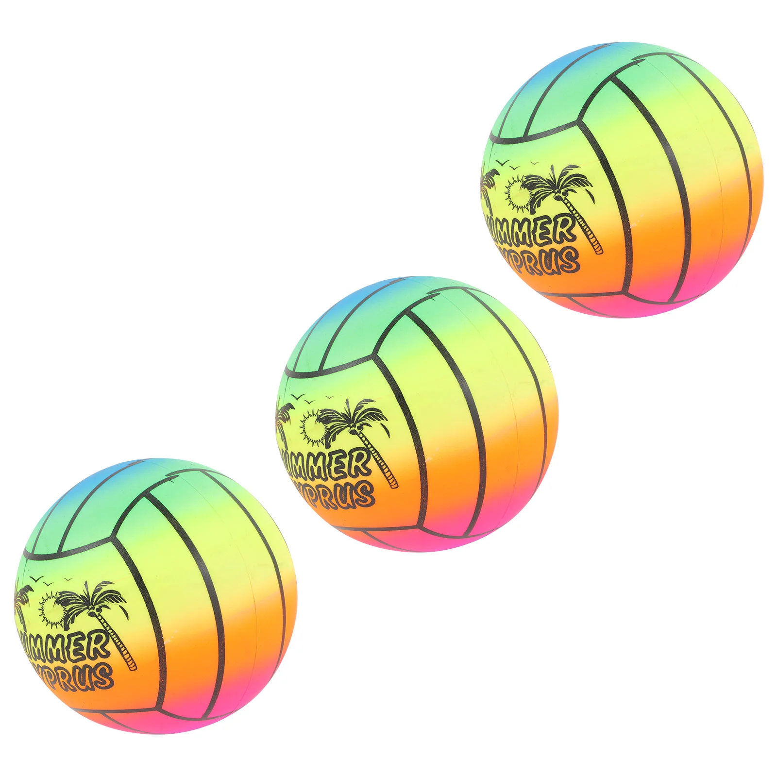 

Beach Balls Rainbow Balls- friendly Gradient Bright Color Children Handballs for The Pool, Beach, Summer Parties, Gifts and 3