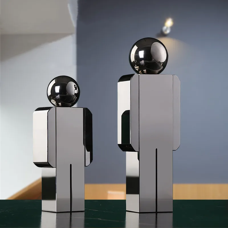 

Crystal Man Statue Transparent Figure Sculpture Glass Handicraft Ornaments Cartoon Character Figures Home Decor Accessories