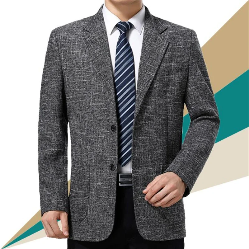 Middle-aged jacket men blazer Business Casual masculino slim fit casaco jaqueta masculina coats mens suit spring autumn b281