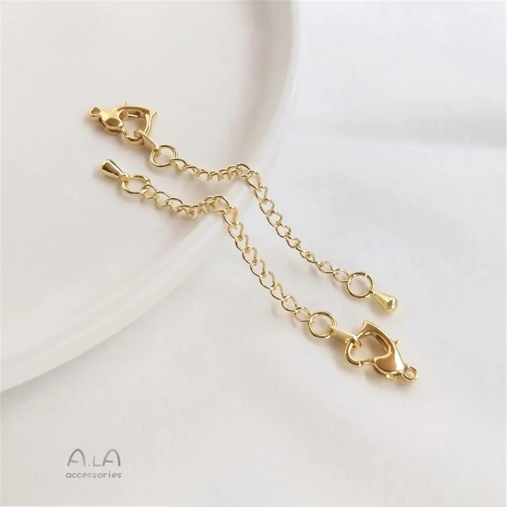 Удлинительная цепочка на хвост 18-каратное настоящее золото белое браслет из