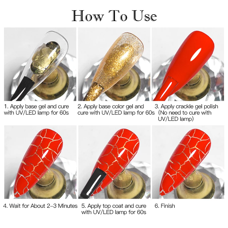 Mtssii 7 мл Crackle Gel Nail Polish Cracking Lacquer Быстросохнущий лак для дизайна ногтей