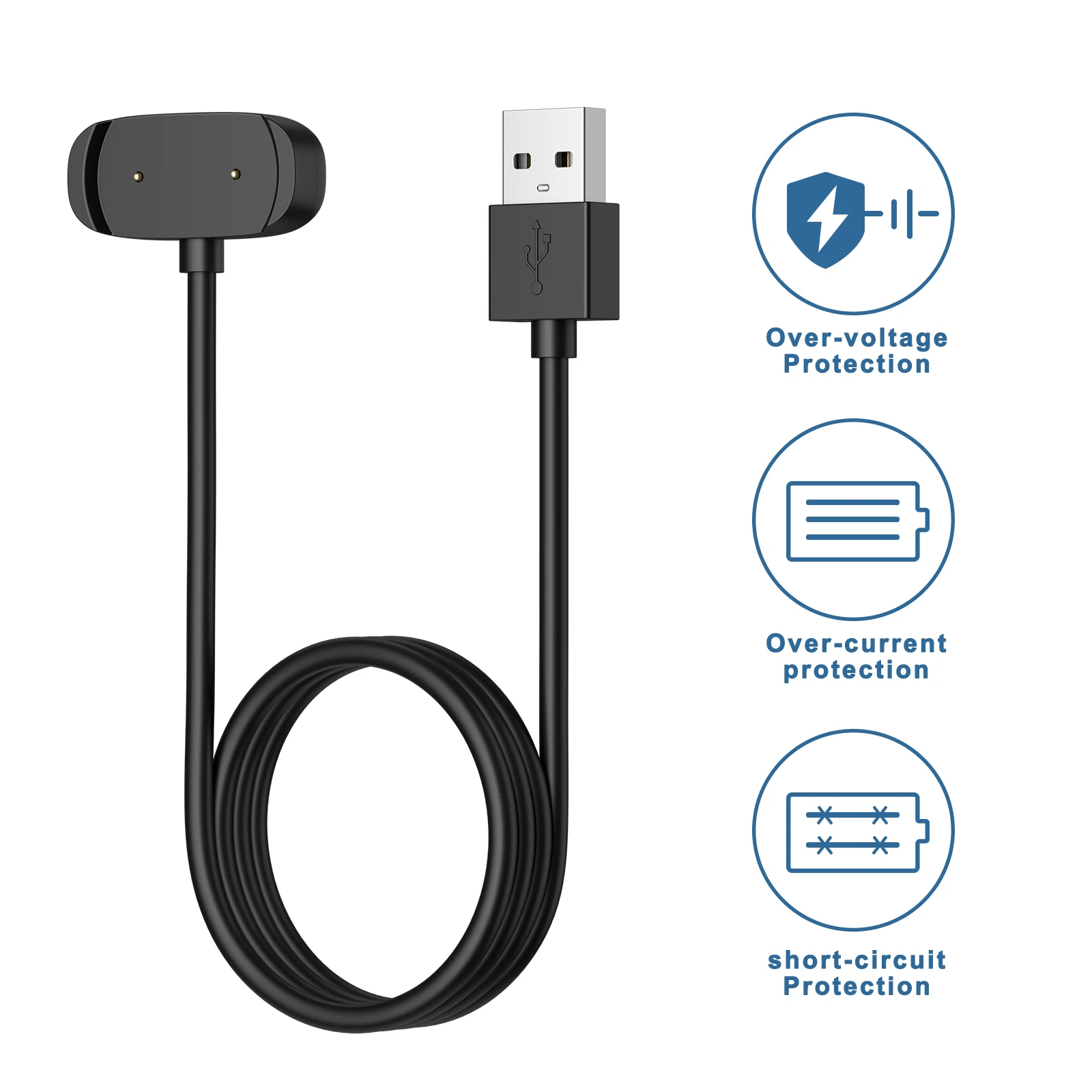 Фото USB-зарядное устройство для Amazfit GTR 2/GTR 2e/Pop Pro/Bip U Pro, зарядный кабель для Amazfit GTS 2e/GTS 2 mini/T-rex Pro/Bip 3 Pro, зарядное устройство №4