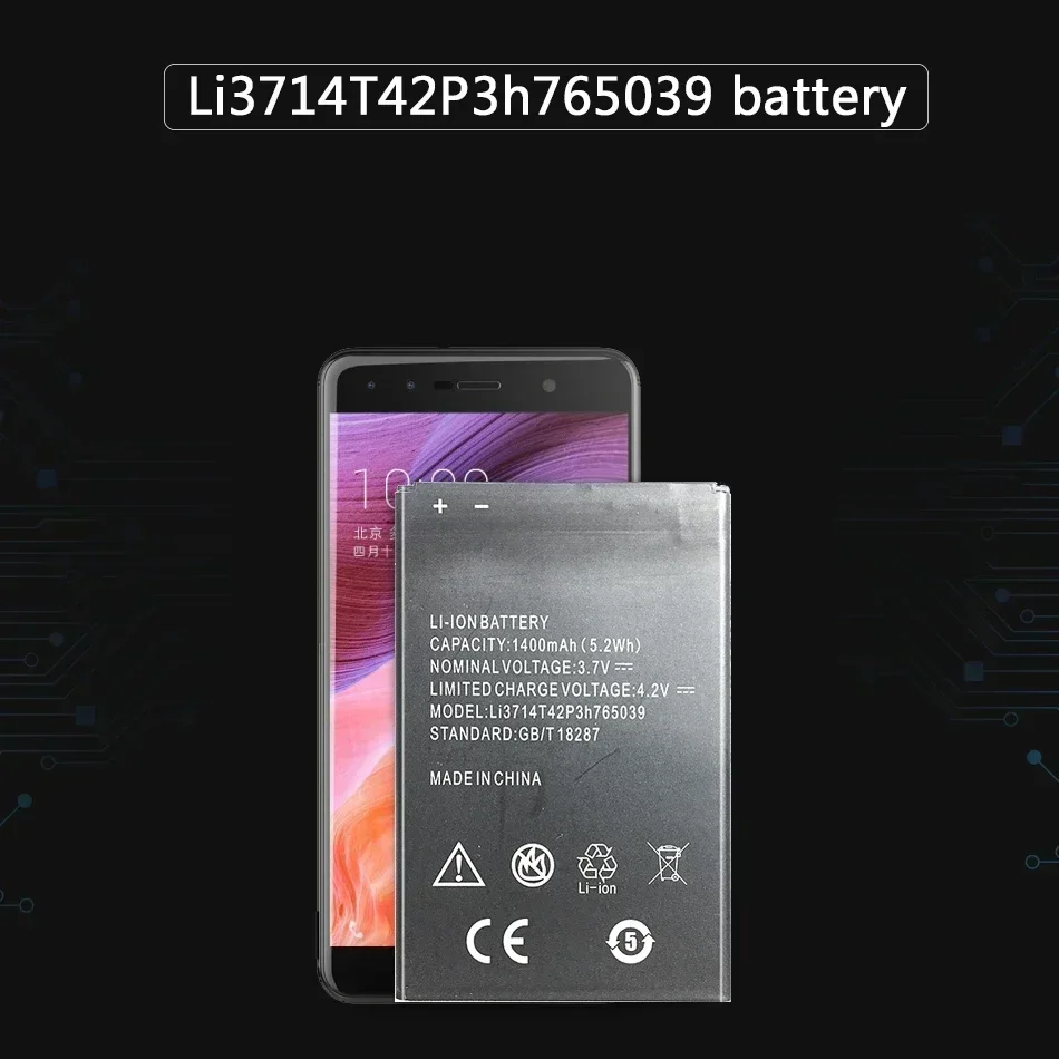 Мобильный аккумулятор для ZTE Blade A3 T220 AF3 T221 A5 AF5 1400 мАч Li3714T42P3h765039