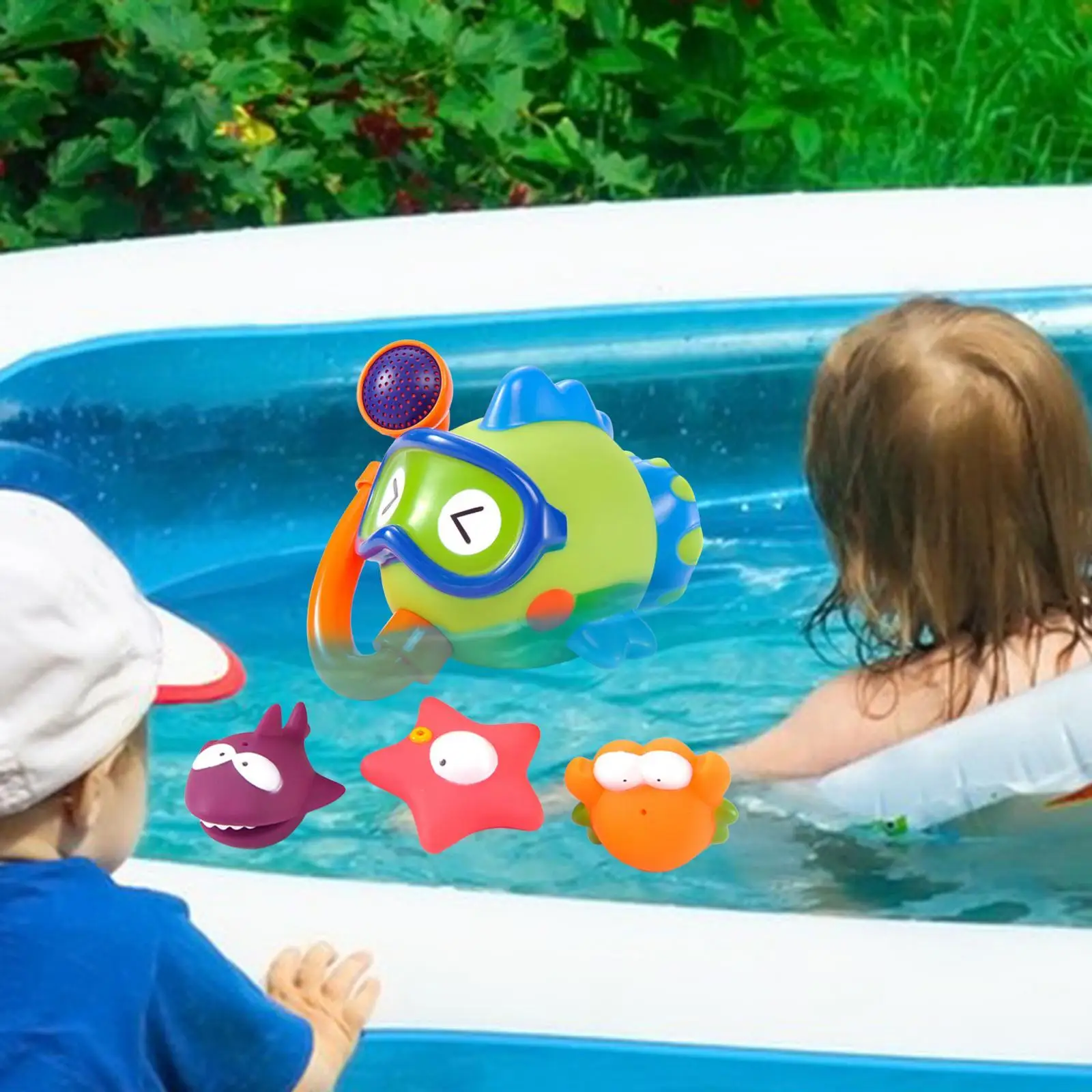 

4x Ocean Sea Animal Bathtub Toys, Water Game, Bathroom Water Playing Bath Toy