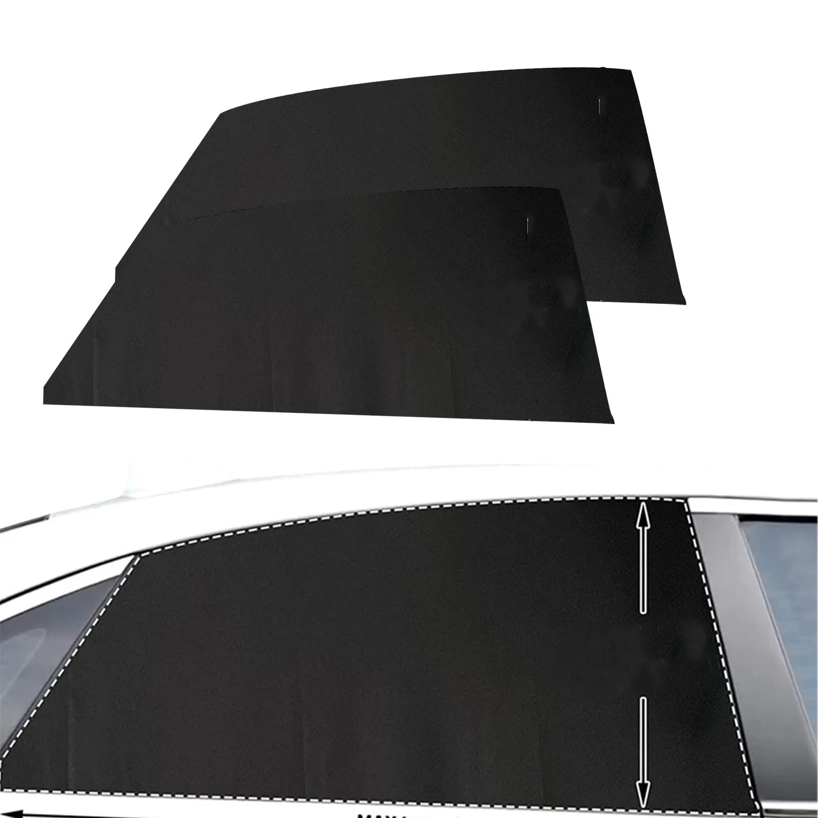

2pcs Sun Visor For Car Windshield Zipper Car Window Shade Screen UV Protector Stretchy Zipper Car Sunshade Privacy Curtain Auto