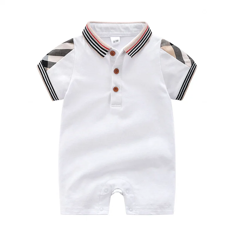 

Baby Cotton Thin Style Lapel Short Sleeve Flat Corner Summer One-piece For Newborns 2086713218
