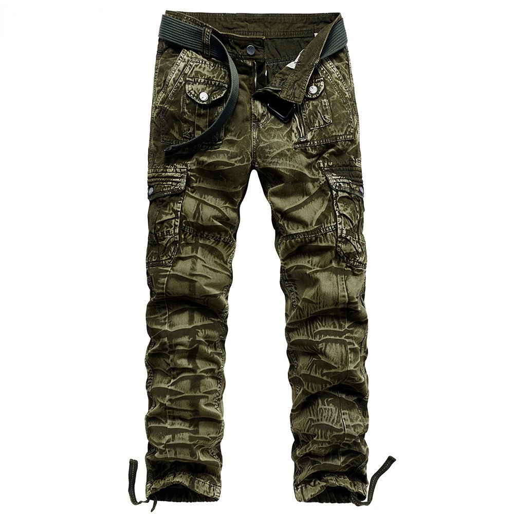 Men's Cargo Pants Camouflage Pant Full Length Multi Pocket Casual Military Baggy Jogger Tactical Trousers Plus Size 29-44