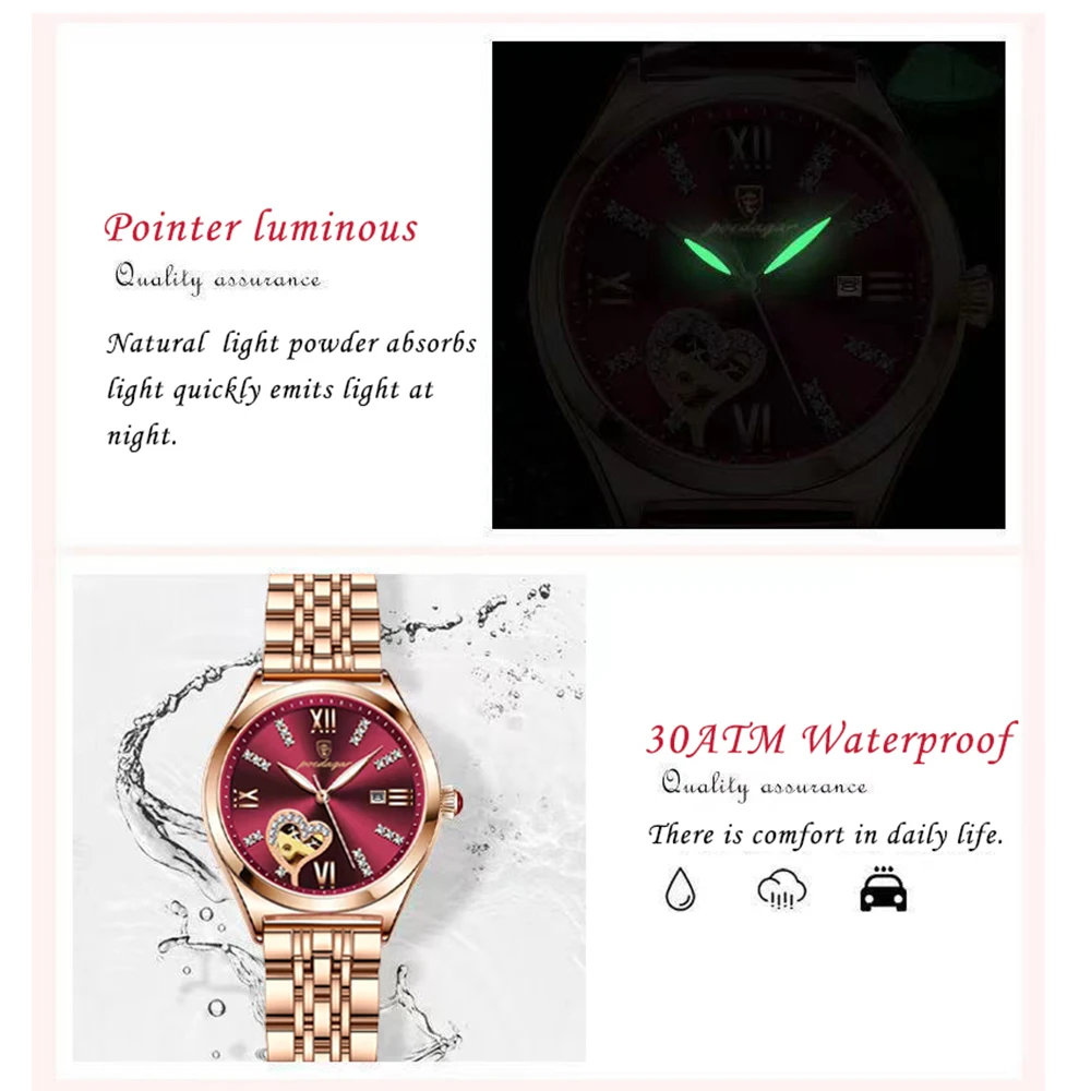 Women Watches Fashion Rose Gold Stainless Stain Steel Ladies Watch Waterproof Quarzt Wristwatch Romatic Girlfriend Gift enlarge