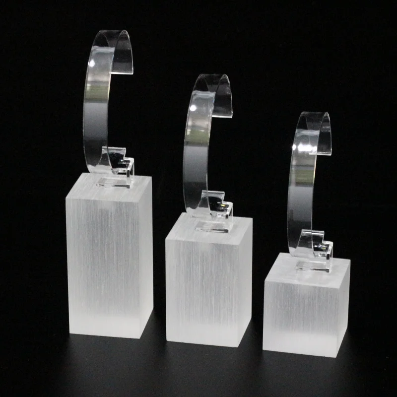 Black Transparent Acrylic Bracelet Watch Display Holder Stand Organizer Jewellery Case Rack Showcase Crystal images - 6