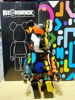 400 bearbrick 28cm abs action tide play figures cartoon violent bear dolls model home decoration couple anniversary gift toys