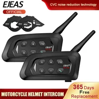 EJEAS 2PCS V4 Plus Motorcycle Intercom Bluetooth Wireless Helmet Headset  Waterproof FM Radio Group Talking