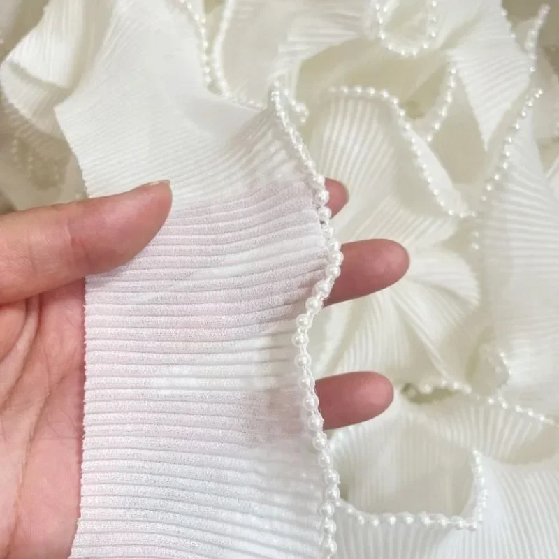 6 5 см широкое кружево с одним краем жемчуг Сделай Сам Вышивка Аппликация воротник