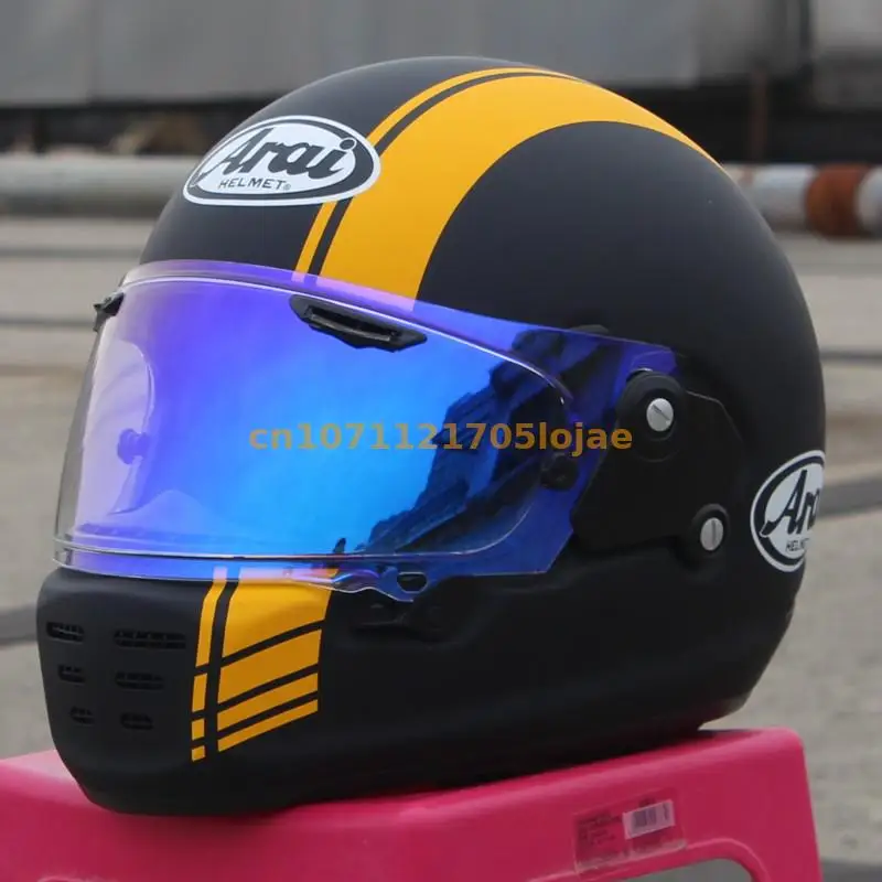RAPIDE-NEO CAFE RACER классический стиль винтажный Полнолицевой шлем, для Harley мотоциклетной дороги и гоночной защиты шлем черный желтый