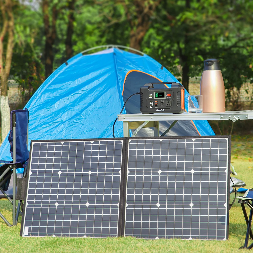 

Freight free in the U.S Battery Supply Energy system 200W Portable Power Station with 50/60W Foldable Generator Solar panels