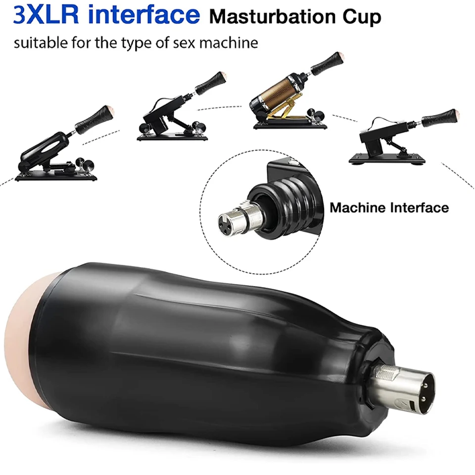 

BUXP 3XLR Sex Machine Attachments Love Machines 3 Prong Accessories Cannon Dildo Male Masturbation Cup Sex Toys For Men Adult