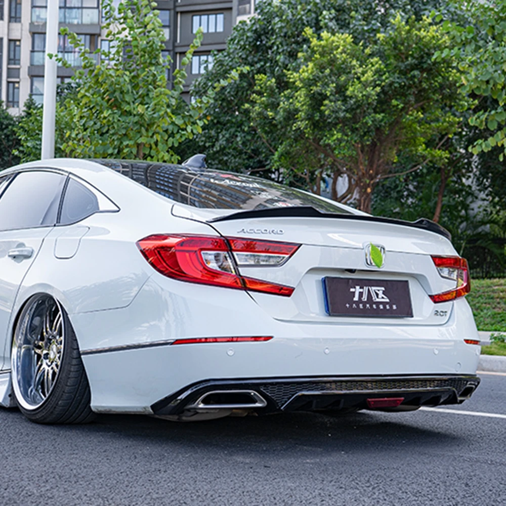 

High Quality ABS Plastic Material Car Rear Wing Primer Color Rear Spoiler Trunk For Honda Accord Spoiler 2018-2020
