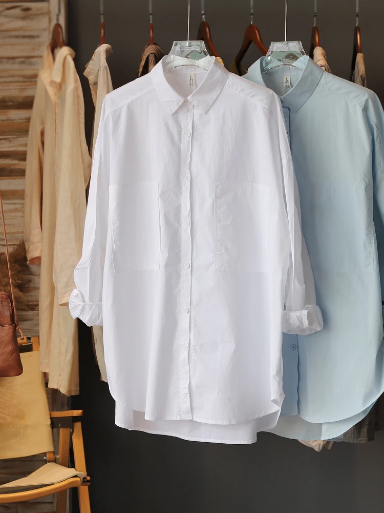 Осень 2024 модная повседневная художественная свободная рубашка больших размеров