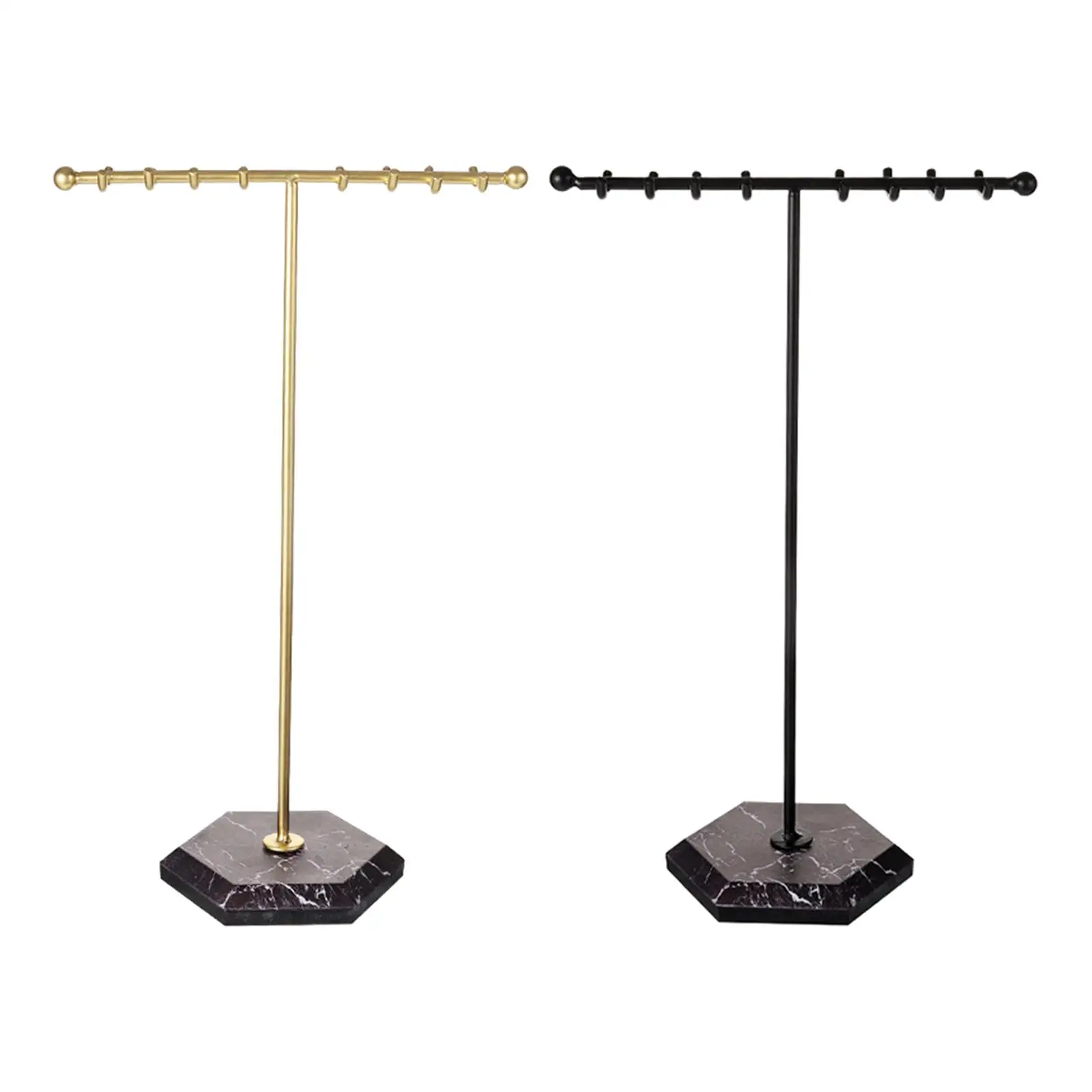 

T Bar Jewelry Organizer Metal Stable Base Jewelry Display Rack Bracelet Display Holder for Watches Rings Vanity Countertop