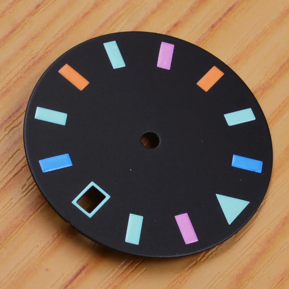 Циферблат для часов NH35 черные светящиеся аксессуары 29 мм