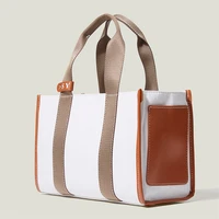 2022 vintage striped canvas women handbag designer luxury tote bag shoulder crossbody bags large capacity shopper bag wallets ol