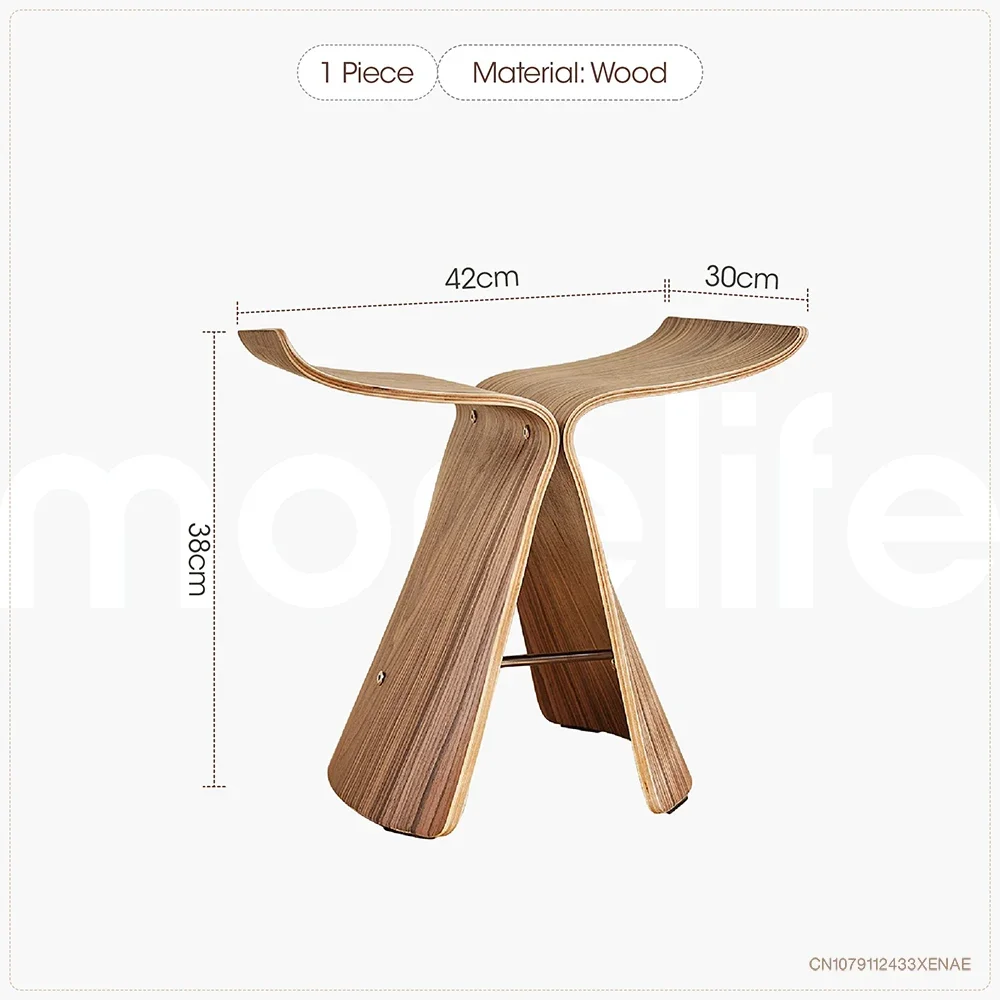 Скандинавская Маленькая деревянная скамейка датская искусственная кожа