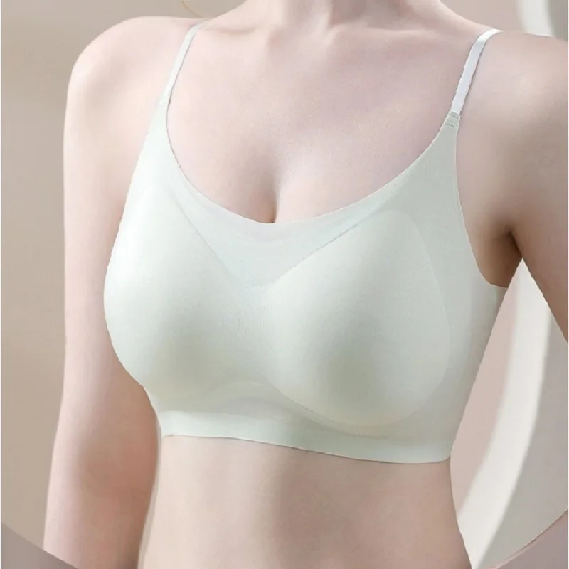 Ультратонкий Мягкий Бюстгальтер Без Косточек Из Ледяного Шелка