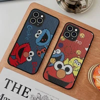 yndfcnb cute cartoon sesame street cookie phone case hard leather case for iphone 11 12 13 mini pro max 8 7 plus se