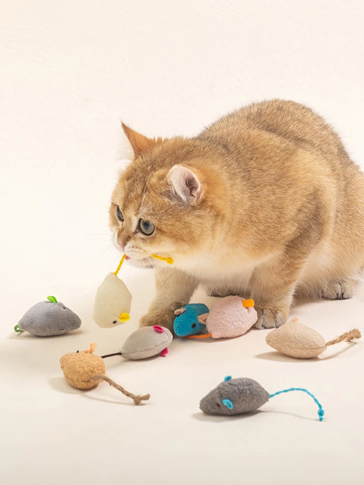 

3 шт., плюшевые игрушки для домашних животных, мышь с длинным хвостом, цветная смешная мышь, мини-настольные плюшевые игрушки для кошек и соба...