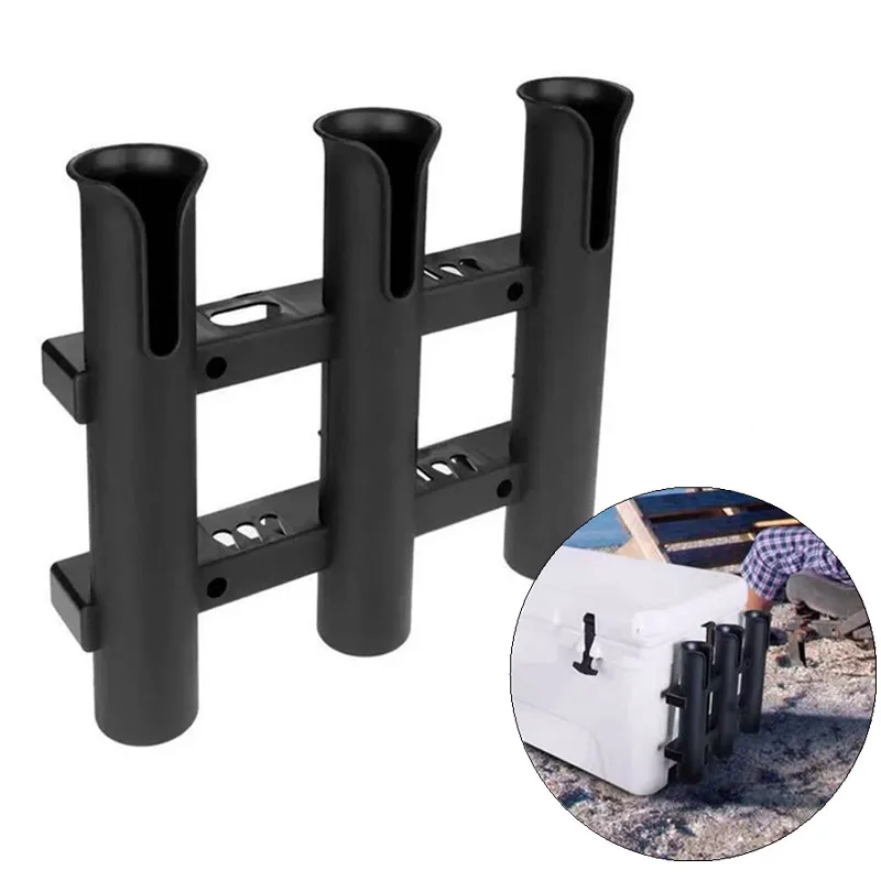 

3 Tubes Link White Plastic Fishing Rod Racks Holder Socket for Boat Marine Fishing Box Kayak Boat Yacht