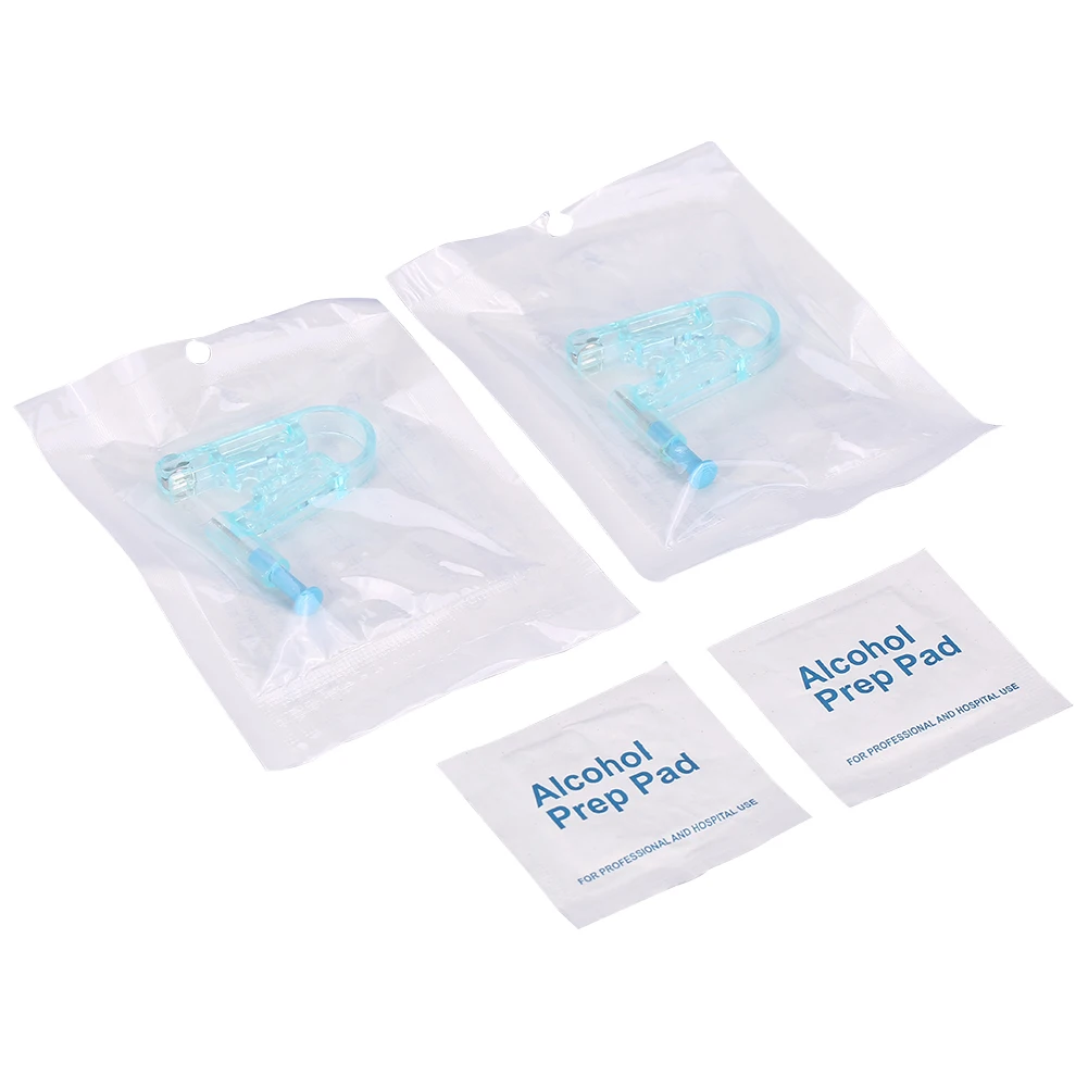 

2PCS/Set Disposable Aseptic Ear Piercing Gun Tool With Alcohol Prep Pads