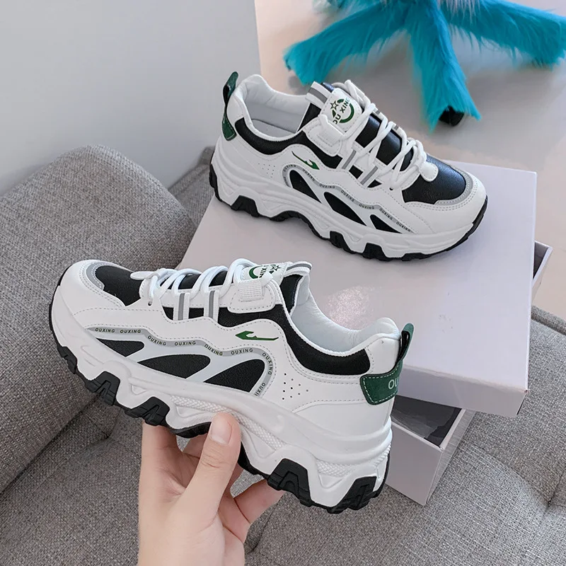 

Students Thick Sole Sneakers Women's Breathable Running Shoes Comfortable Lady Outdoor Sport Shoes Fashion Casual Gym Shoes