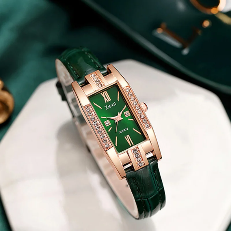 Часы наручные женские кварцевые с квадратным циферблатом Роскошные Модные