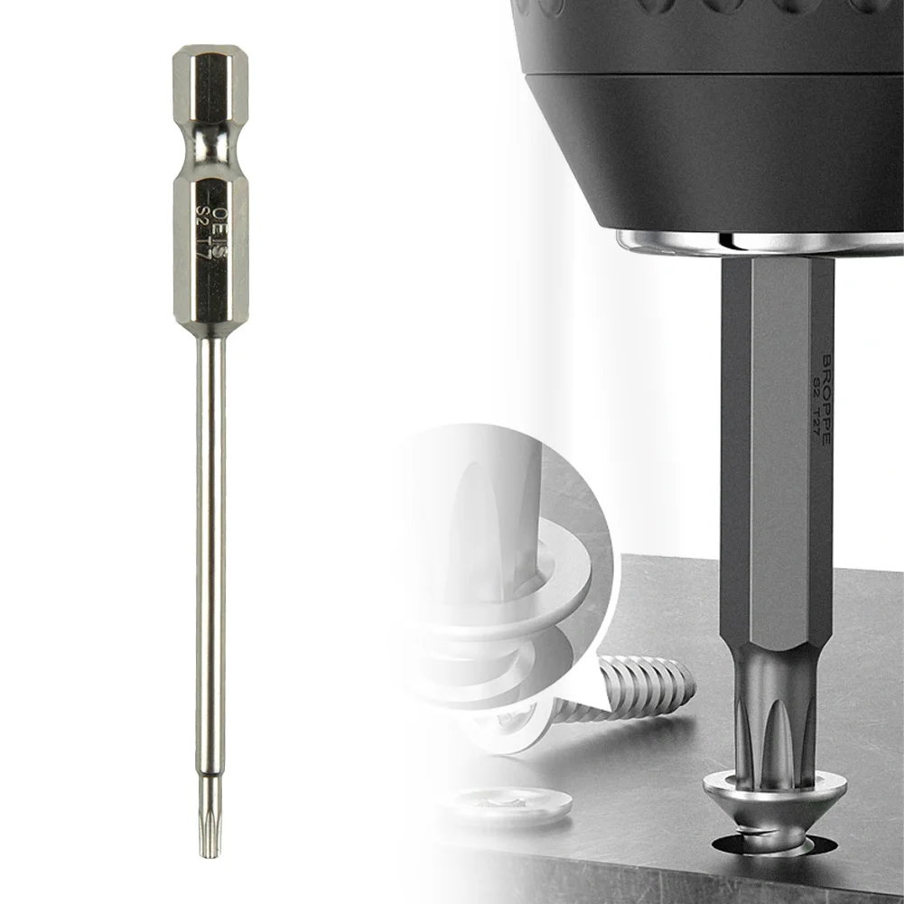 

75mm Hollow Torx Screwdriver Bit Hex Shank -T40 Tool For Exact Screw Unscrew T7 T8 T9 T10 T15 T20 T25 T27 T30 T35 T40